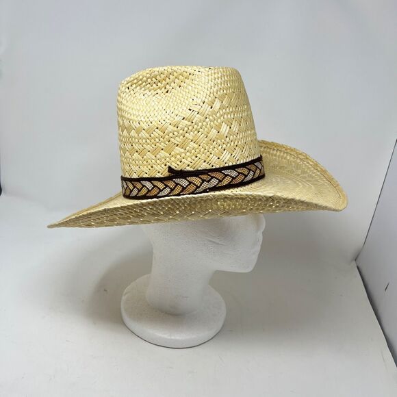 Vintage Resistol Mens Western Straw Hat Size 6 3/4 Snake River Stagecoach Texas - Picture 4 of 7